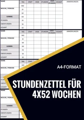 Produktbild von Stundenzettel für 200+ Wochen