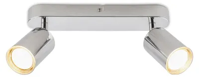 Produktbild von Briloner Deckenlampe IP44 Spritzwasserschutz 27x8,5 cm GU10 Fassung max. 9W 2-flammig Chrom - Deckenstrahler Badezimmer Flur Wohnzimmer