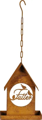 Produktbild von Vogelfutterstation zum Hängen Vogelfutterhaus Metall Futterhaus Vogelhaus rost