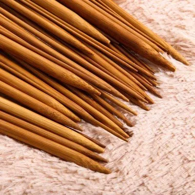 Imagen del producto de Kit de agujas de tejer de bambú, juego de 18 agujas, de 2 a 10 mm