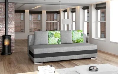 Produktbild von Krudox CALA 3 Sitzer Schlafsofa 195x83x91 cm Couch mit Schlaffunktion 134x195 cm Bettkasten Sofa mit Stauraum Silberfüße Stoff Sawana Jungle