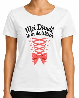 Obrázok produktu pre Mei Dirndl, tričko s motívom Oktoberfestu, tradičný nemecký kostým, kožené nohavice, dámske, biela farba, veľkosť L