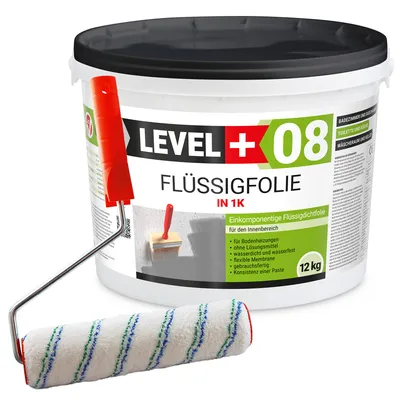 Produktbild von Flüssigfolie 12kg Dichtfolie Bad Dusche Küche Wasserdicht + Farbroller 25cm RM08