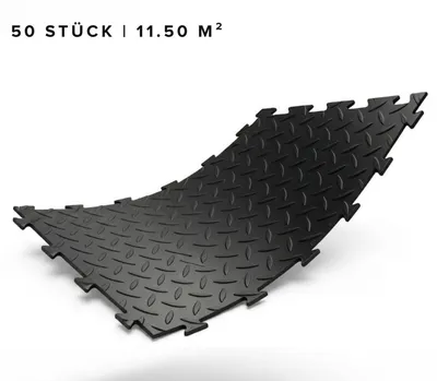 Produktbild von VDP - VA - Gewerbe Boden PVC Fliesen Rauten 10mm schwarz (ap0420_PS50CRNEC) P50CRN, Menge:50 Stück | 11.50 m²