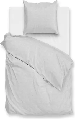 Produktbild von ZO!Home Flanella di Lino Bettwäsche 155 Dove Grey Bettwäsche 1 x Bettbezug 155x220 + 1 x Kopfkissenbezug 80x80 Dove-Grey Uni grau