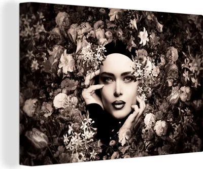 Zdjęcie produktu dla OneMillionCanvasses® - Obrazy na płótnie - 140x90 cm, Kobieta - Kwiaty - Botaniczne - Natura, Dekoracja ścienna - Zdjęcie na płótnie - Obraz na drewnianej ramie