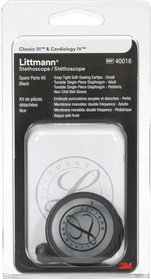 Image de Kit de pièces de rechange : embouts souples / petits embouts, membrane et bague - Littmann - couleur noire
