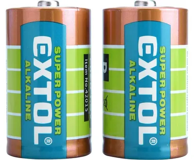 Produktbild von EXTOL ENERGY Alkalibatterien, 2 Stück, 1,5 V D (LR20)