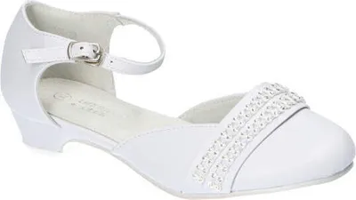 Produktbild von AMERICAN CLUB, KOM28/23, Kommunionschuhe, Formale Schuhe, Elegante Schuhe für Mädchen, Ledereinsatz, Niedlicher Kommunion-Festschuh, Weiß 32