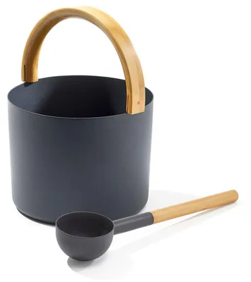 Produktbild von SET> KOLO Sauna Kübel 2 + Kelle, schwarz