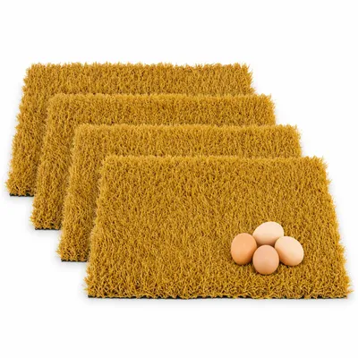 Produktbild von 4 Stück Hühnernest-Unterlage, 30 x 30 cm Kokosmatte, Hühner-Nistkasten-Einlagen, Hühnernistkasten-Einlage, Nistmatten Schutz für Nester Kleintiere