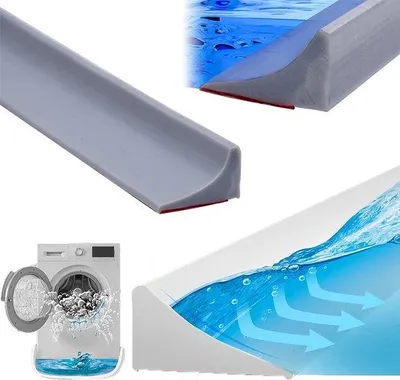 Produktbild von Graue Duschschwelle 200cm, Selbstklebend, Komplett, Wasserschutz