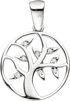 Produktbild von JOBO Anhänger Lebensbaum 925 Sterling Silber mit Zirkonia Silberanhänger