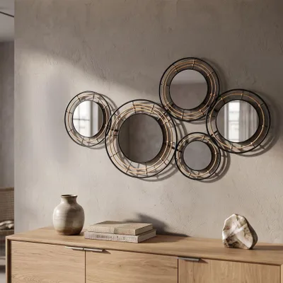 Produktbild von Eisen Wandpaneel Mit Spiegeln Oporto Cm 111X9,5X59
