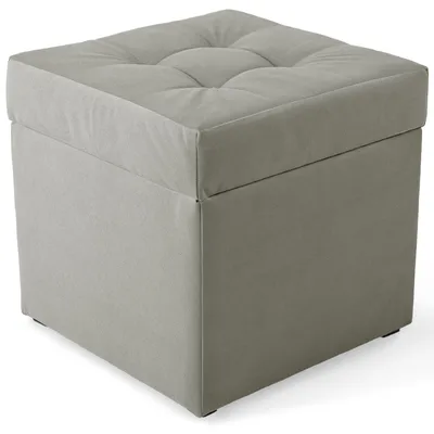 Obrázek produktu pro MG Design, šedý podlahový taburet, 45x45 cm - úložný prostor 50 litrů, nosnost až 300 kg, matný povrch, snadno se čistí, vhodný do obývacího pokoje i chodby