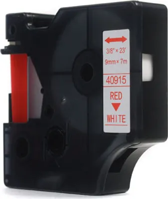 Image de JetWorld Ersatz-Dymo D1-Band, rot auf weiß, 9 mm x 7 m, LM100, LM100Plus, LM100Series, LM120P, LM280, LM300, LM350, LM350D, LM350Series, LM360D, LM400, LM420P, LM450, LM450D, LM450Series, LM500TS, LMPC, LMPC2 (40915) (S0720700)