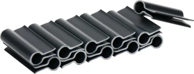 Produktbild von Sellon24® 20 Stück Befestigungsclips Klemmschienen 4,8 cm für PVC Sichtschutz Streifen Zaunblende Folie Doppelstabmatte Anthrazit