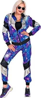 Produktbild von 80er Jahre Trainingsanzug für Sie und Ihn Disco Look Gr. S bis 2XL Uni L - 175-180 cm