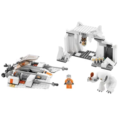 LEGO Star Wars Hoth Wampa Cave set with a snowspeeder, cave, Wampa, and minifigure.