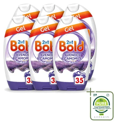 Produktbild von 6 x BOLD 2-in-1 Waschgel Lavendel und Kamille - Großpackung - 6 Stücke