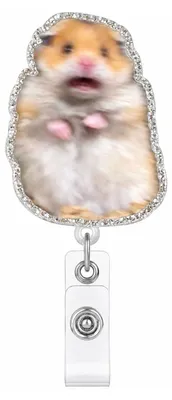 Productafbeelding van Uittrekbare badgeclip met hamstermotief en werkclip