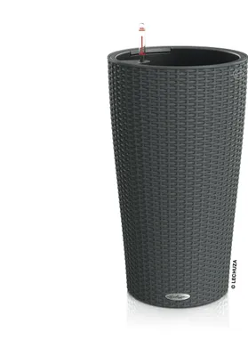 Produktbild von LECHUZA-Pflanzgefäß CILINDRO Color 23 Schiefergrau | Pflanzsäule mit Bewässerungssystem und Pflanzeinsatz | matte Oberfläche | Ø 23 x 41 cm | 13943