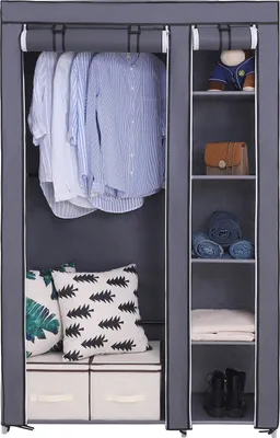 Produktbild von SONGMICS XL Kleiderschrank Stoffschrank Faltschrank mit Kleiderstange