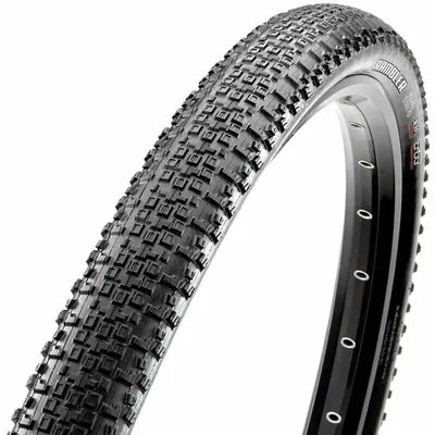 A close-up studio shot of a bicycle tire and rim.