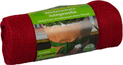 Produktbild von Dehner Winterschutz mit Dekor, Jute-Gewebesack, ca. 105 x 300 cm, rot