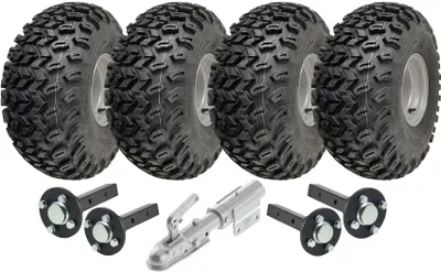 Obrázok produktu pre 22x11.00-8 Twin Axle Utility ATV Quad Trailer Kit Kolesá a nápravy a otočný záves
