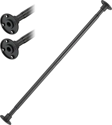 Productafbeelding van Verstelbare douchegordijnstang, 74-127 cm, zwart, voor de badkamer