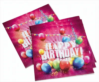 Produktbild von Servietten Happy Birthday 33cm x 33cm 20 Stück