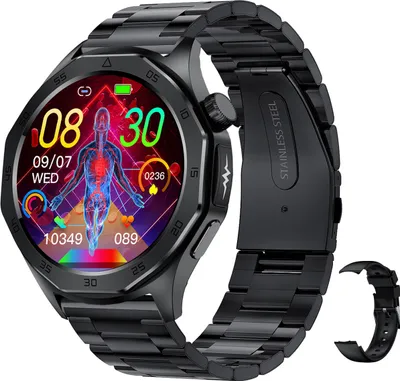 Obrázek produktu pro 1,43" Smartwatch ženy Muži, s funkcí telefonu Fitness Tracker Hodinky Sportovní monitorování zdraví BT5.2 S0S funkce tísňového volání IP68 Vodotěsné, němčina