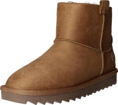 A single brown boot is shown against a white background.