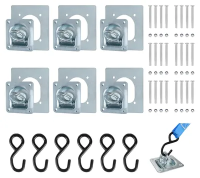 Image de Solidchoice - Lot de 6 œillets de fixation pour remorques, avec vis et plaque de fixation