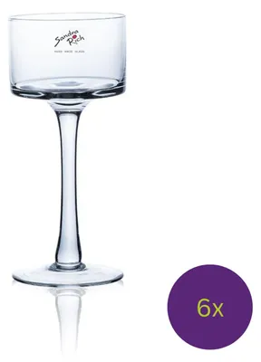 Produktbild von 6er Set Kerzenhalter, Teelichthalter auf Fuß Glas H. 20cm D. 9cm Sandra Rich