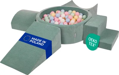 Produktbild von KiddyMoon Spielplatz Aus Schaumstoff Für Kinder mit Bälle Waschbare Bezug