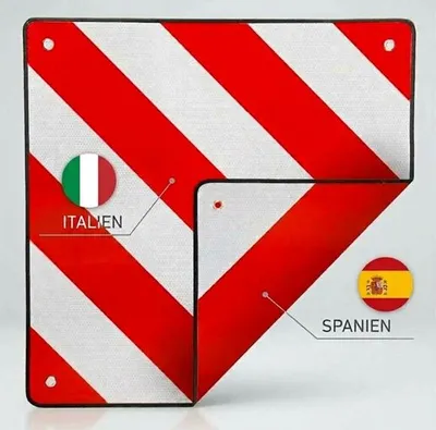 Produktbild von 50x50 Warnschild Fahrradträger Warntafel Rot Weiß Parkwarntafel Italien Spanien, KI-generiertes Bild