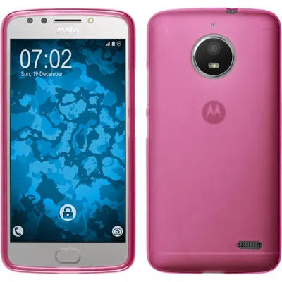 Produktbild von PhoneNatic Case kompatibel mit Lenovo Moto E4 (EU Version) - pink Silikon Hülle matt + 2 Schutzfolien