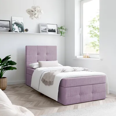 Produktbild von Bett, Boxspringbett MERA PREMIUM MINI 80x200cm - OHNE Topper mit Bettkästen, Einzelbett, Stauraum, Polsterbett, Bettgestell (Rosa -  AURA 09)