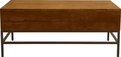 Produktbild von Miliboo - Industrieller höhenverstellbarer Couchtisch aus gefärbtem Massivmangoholz und schwarzem Metall L110 cm YPSTER