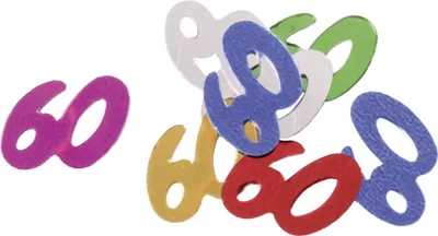 Produktbild von PaperStyle 46099 Konfetti Zahl 60 - 10 g, ca. 15 mm, bunt