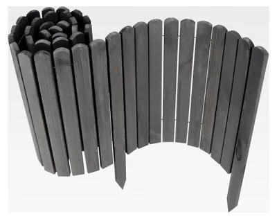 Produktbild von 4 x Holz Rollzaun Grau 30x200 cm Beeteinfassung für Beet- und Rasenabgrenzungen