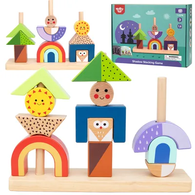 Obrázok produktu pre TOOKY TOY Drevená kniha Forest Sorter Tri paličky na podstavci