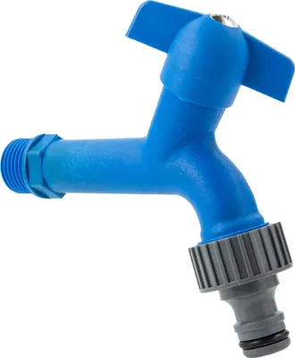 Produktbild von tecuro KTW-Auslaufventil 1/2 Zoll mit Steckkupplung, blau