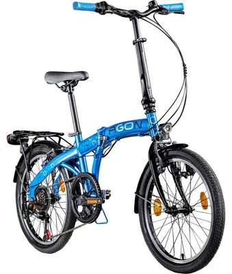 Produktbild von Agon Parklane Klapprad für Damen und Herren 150 - 185 cm 6 Gang Fahrrad Faltrad StVZO blau