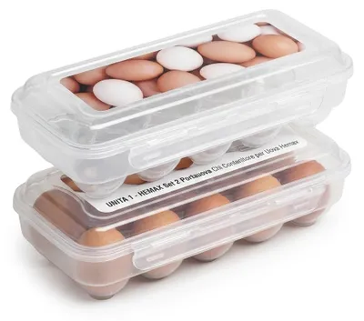 Immagine prodotto di Set 2 Portauova Chick / Contenitore per Uova Hemax.Colore:Trasaprente