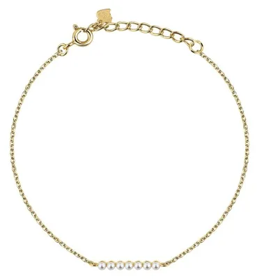 Produktbild von Elegantes vergoldetes Armband mit synthetischen Perlen Silber LPS05AWV89