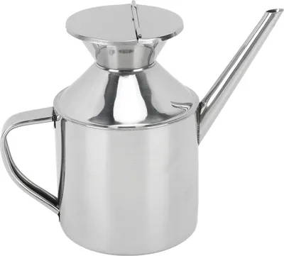 Produktbild von Ölkanne aus Edelstahl, Mehrzweck-Ölbehälter/Ölspenderflasche für Sojasauce, Essig, Kochwein mit Griff, silberfarben