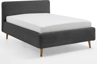 Produktbild von Bett Madras 140x200cm mit Stauraum Rippe Samt - anthrazit